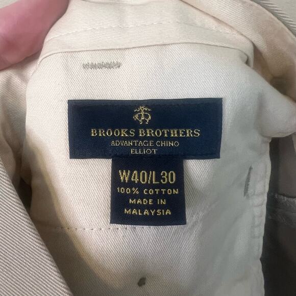 Brooks Brothers Tan Advantage Chino Elliot Pants Size 40x30 - Picture 5 of 5